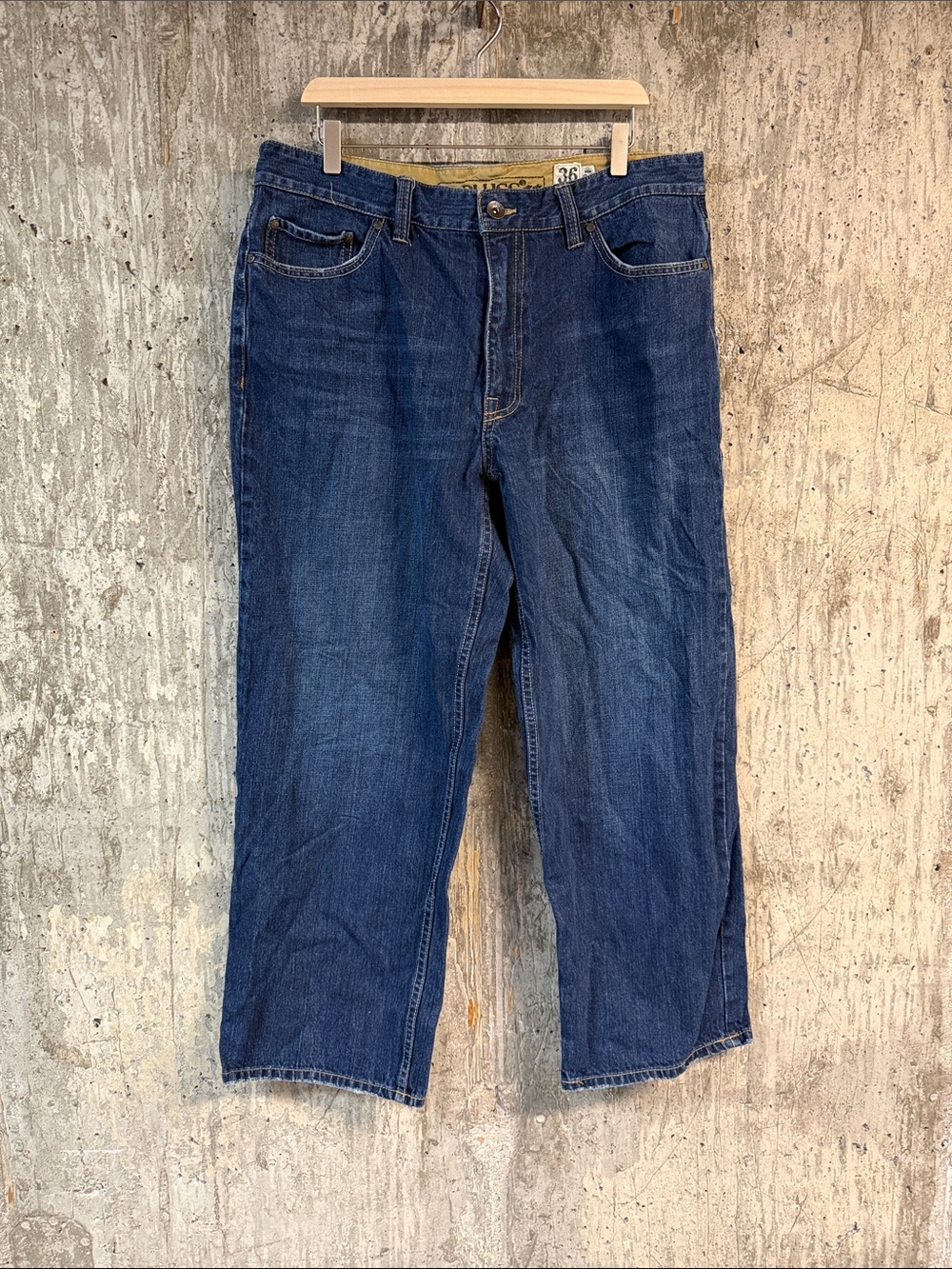 PLUGG JEANS Men's Vintage Wide Leg Baggy Jeans Size 36X30